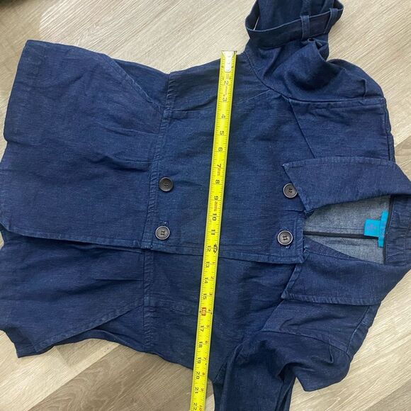 Su & Lola Jean Button Up Blouse, Tye Sleeve Shirt, Size Medium - Picture 4 of 7